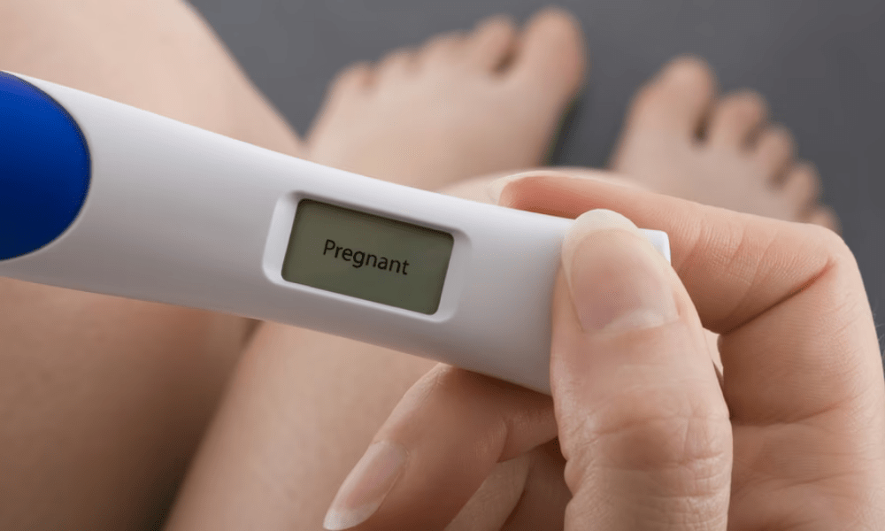 A women taking Pregnancy Test